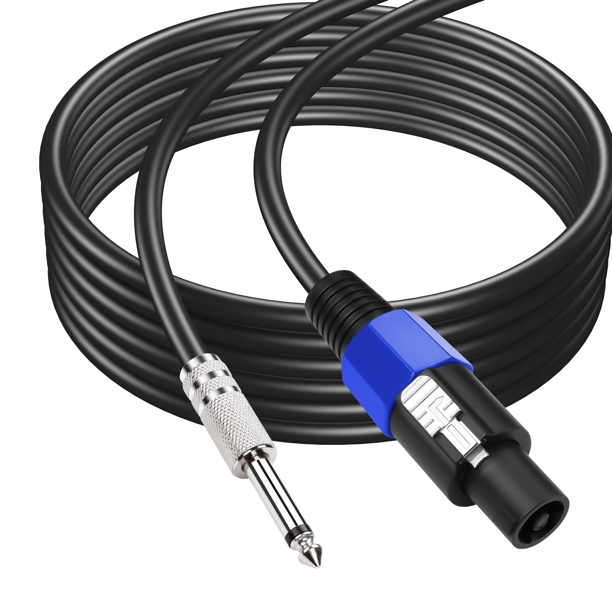 SinLoon Speakon to 1/4" Speaker Cable 18AWG Speakon Male to 6.35mm TS Male Audio Cord 10FT Twist Lock Speakon to 1/4" Mono Audio Cable for Speaker Guitar Amplifier(10FT/3M)
