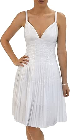 Jean Paul Gaultier Women's Laminated Pleated Dress White 48 IT at Amazon Womenâs Clothing store