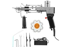 FancyBant Tufting Gun, 2 in 1 Cut Pile Loop Pile Rug Gun, Speed Adjustment and 360°Handle Rug Tufting Gun, Tufting Gun Kit for Beginners, Tufting Gun Machine for Rug Making - Black