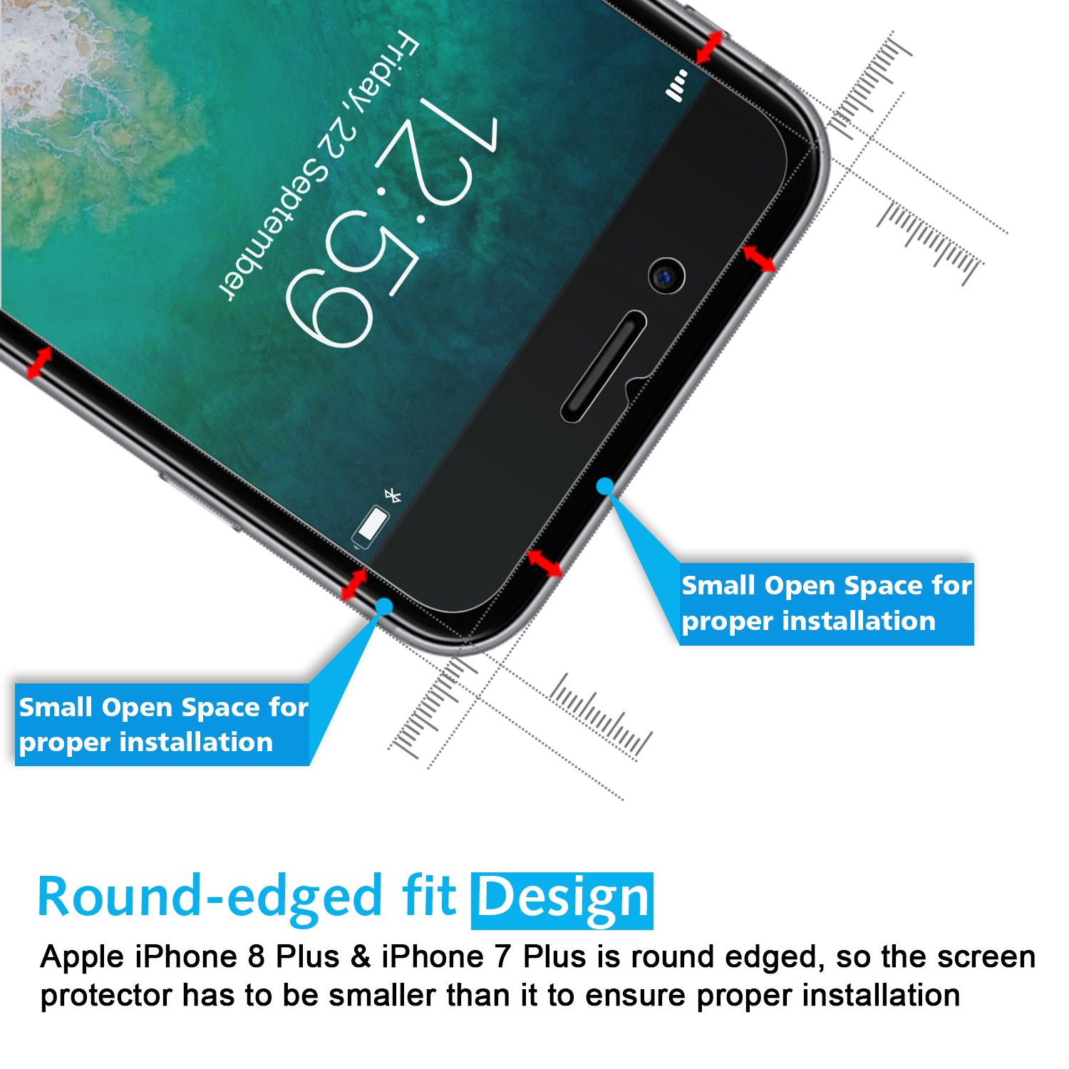 OMOTON SmoothArmor 9H Hardness HD Tempered Glass Screen Protector for Apple iPhone 8 Plus/iPhone 7 Plus, 2 Pack - Image 4