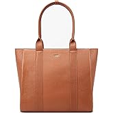 Leather Work Tote for Women, Full-Grain Leather, Structured Business Tote, Padded 15.6” Laptop, Minimalist - Pro Look | Polished First Look, No Slouch, Stands