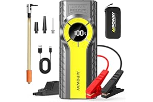 AIPOWAY Car Jump Starter with Air Compressor,5000A Jump Starter Battery Pack (All Gas/10.0L Diesel) 12V 120PSI Auto Battery Booster,Jumper Cables with LED,Portable Lithium Jump Box with QC3.0