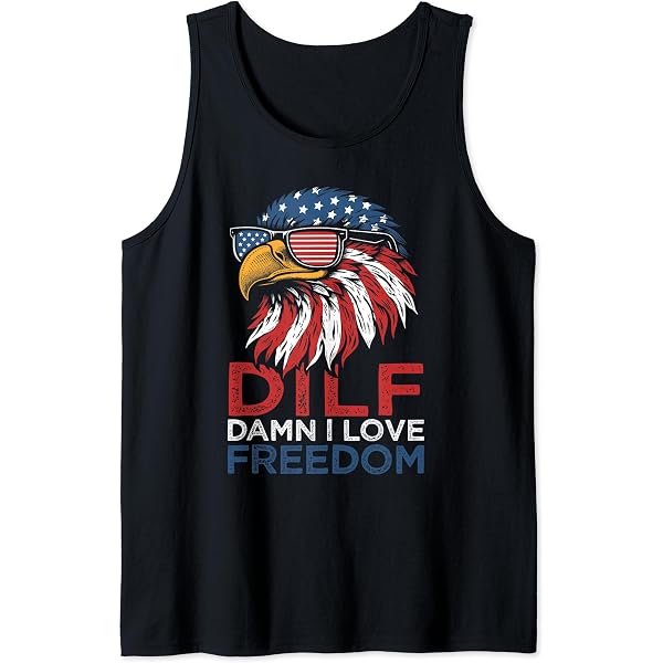 "You Free Tonight" American Flag Tank Top - Patriotic Eagle Graphic Vest For Women - View #10