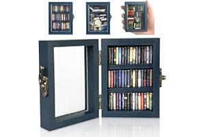 WAIZHIUA Anxiety Bookshelf Mini Bookshelf Ornament Miniature Bookshelf Decor Shake Bookshelf Shake Away Your Anxiety Miniature Book Library with 60pcs Mini Books for Book Lovers Home Room Office Decor (Blue)