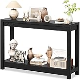 Cyclysio Wood Console Table, Farmhouse Sofa Table with Storage, Sturdy Entryway Table with Shelves, 47” Narrow Console Table