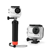 LEWOTE Waterproof Case&amp;Floating Hand Grip Compatible with Insta360 GO 3S, Protective Underwater Dive Housing Shell with Bracket Accessories