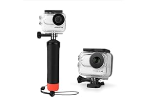LEWOTE Waterproof Case&Floating Hand Grip Compatible with Insta360 GO 3S, Protective Underwater Dive Housing Shell with Bracket Accessories
