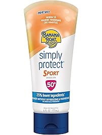 Banana Boat Simply Protect Sport Sunscreen Lotion, SPF 50+, 25% Fewer Ingredients, 6 Ounces