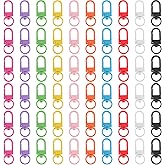 ElevateTech 60Pcs Colorful Lobster Claw Clasps for Keychains Swivel Clasp Hooks Colored Key Rings Lanyard Clips Key Chains Connector for Backpack Charms Purses Straps Art Crafts 1.25 × 0.47 Inches