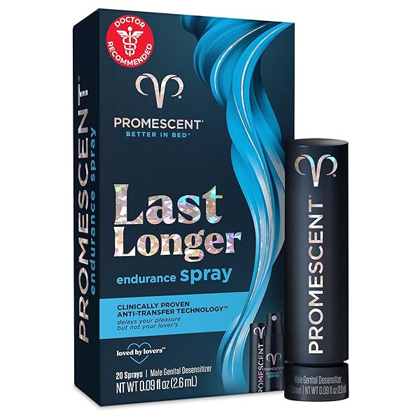 PROMESCENT DESENSITIZING DELAY SPRAY FOR MEN CLINICALLY PROVEN TO HELP YOU LAST LONGER IN BED – BETTER MAXIMIZED SENSATION + PROLONG CLIMAX FOR HIM, 2.6 ML