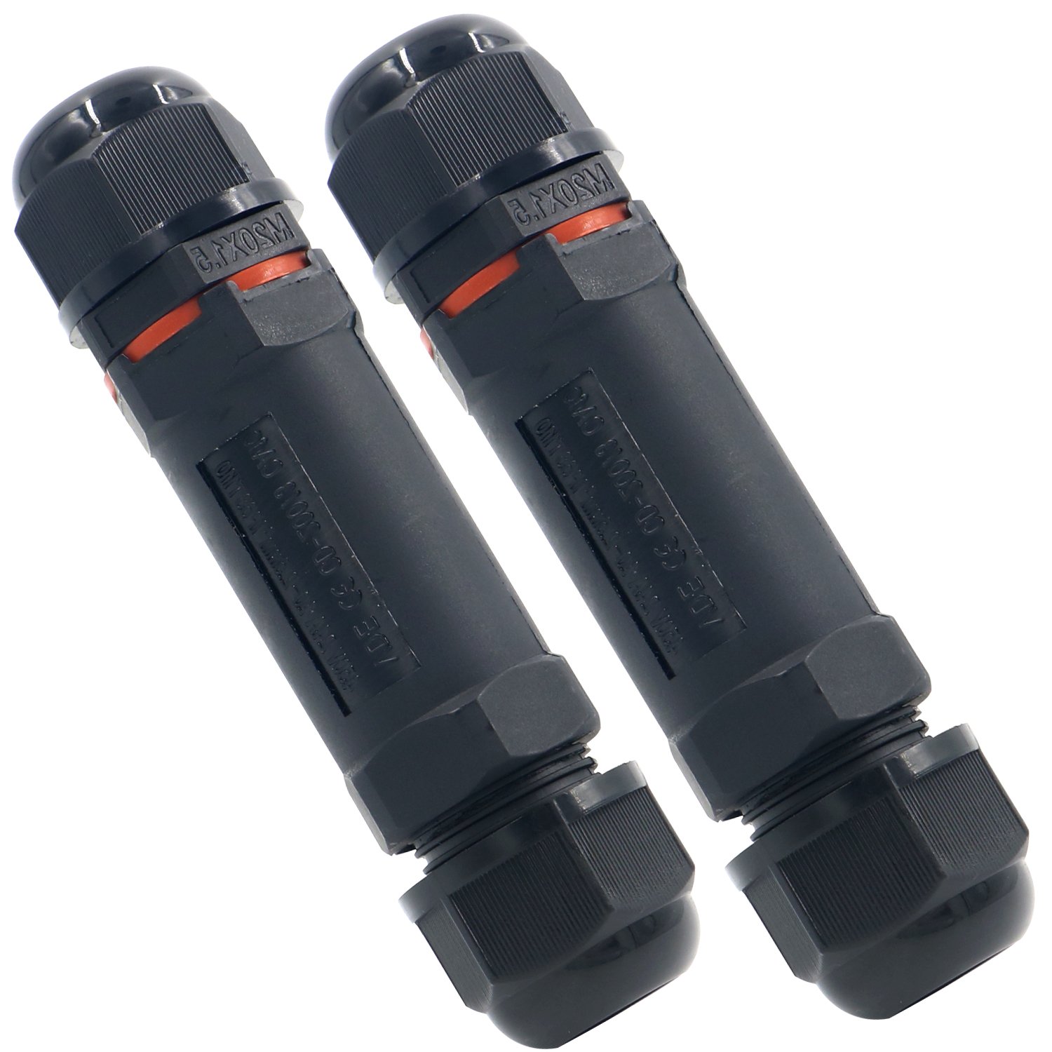 Hiveseen 2 Pack Junction Box Cable Connectors, 3Pole, Weatherproof PVC