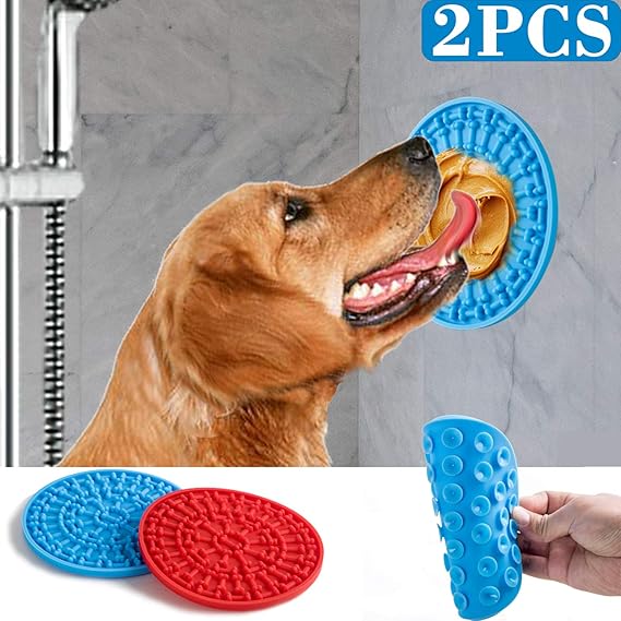 LOSANE 2 Pieces Dog Lick Mat, Dog Peanut Lick Mat, Dog