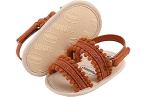 COSANKIM Infant Baby Girls Summer Sandals with Flower Soft Sole Newborn Toddler First Walker Crib Dress Shoes