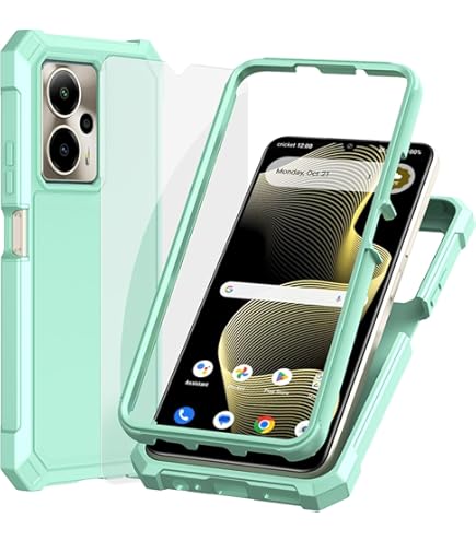 Ailiber For Outlast 5G Case, ATT Motivate Pro 5G Phone Case With Screen Protector, Dual Layer Protection, Shockproof Corner TPU Bumper, Heavy Duty Full Body Protective Phone Cover-Black