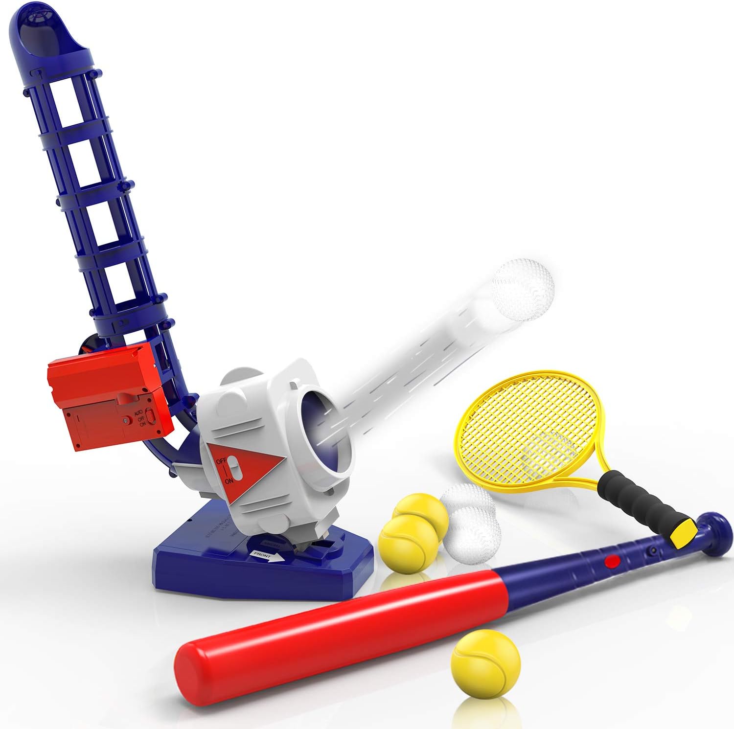 iPlay, iLearn 2 in 1 RC Baseball & Tennis Pitching Machine, Remote Control Bat, Automatic Pitcher, Active Training Toys Set, Outdoor Sport Games, Gifts for 5, 6, 7 Year Olds Kids, Boys, Girls: Toys & Games