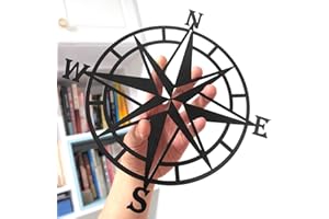 ESTART 11 Inches Metal Decorative Nautical Compass Wall Decor, Living Room Bedroom Office Porch Garden Patio Signs Wall Hangi