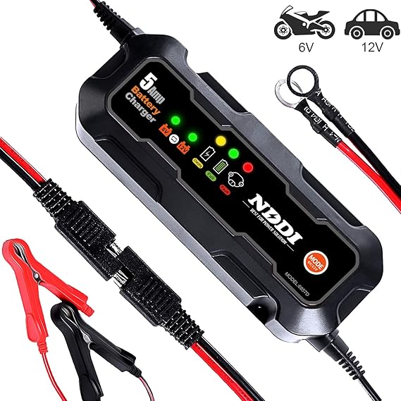 NDDI Automatic Battery Charger, 6V12V 5000mA Quick Smart Trickle