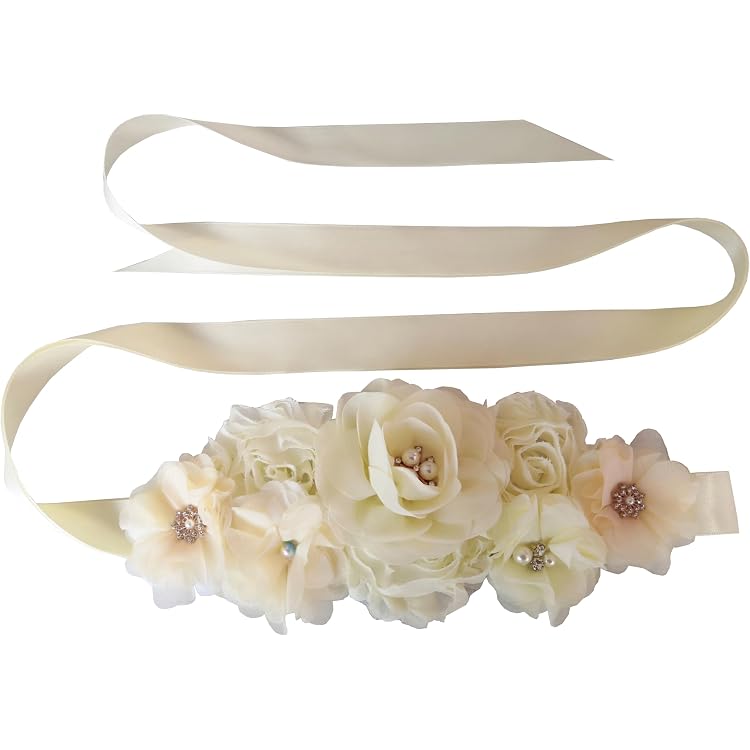 HOSINSECT Rhinestone Maternity Sash Belt for Baby Shower  display picture 1