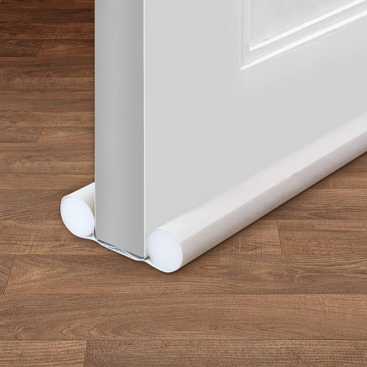 Draft Stoppers - Door Draft Stopper, Door Draft Blocker, Under Door Draft Insulator, Door Sweep Weather Stripping, Soundproof Noise Stopper None Adhesive Door Bottom Weather Stips, White