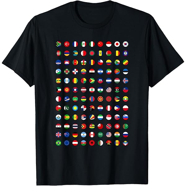 Amazon.com: World Flags,Short Sleeve T-Shirt Cool Travel 210 Flag