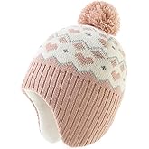 Moon Kitty Baby Girls Earflaps Knit Hats Infant Baby Beanies6-12Months