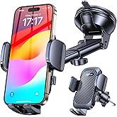 Romuto Car Phone Holder Mount【2026 Strongest Suction】Cell Phone Holder Car Dashboard Windshield Vent【Thick Cases Friendly】Car