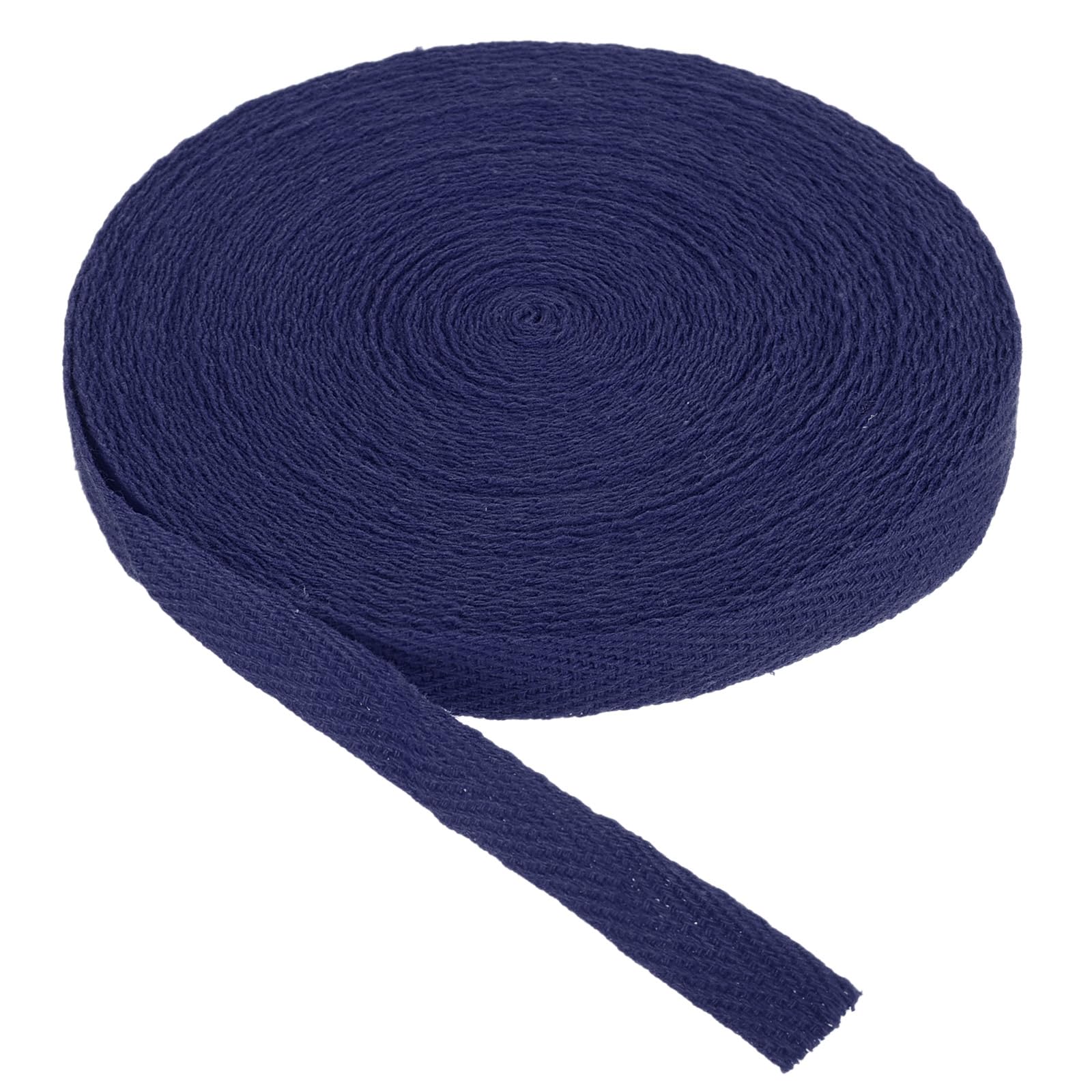 PATIKIL Cotton Twill Tape 10mm(3/8 Inch) 10 Yards Cotton Ribbon Bias Binding Tapes Herringbone Webbing Trim for Sewing Gift Wrapping Craft DIY Midnight Blue - 9m