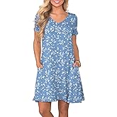 lionstill Women's Casual T Shirt Dress Summer Short Sleeve Swing Dresses with Pockets