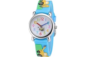 Jewtme Kids Time Teacher Watches 3D Cute Cartoon Silicone Children Toddler Butterfly Wrist Watches for Ages 3-10 Boys Girls Little Child
