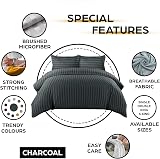 Moonlight20015 4 Piece Duvet Set Satin Stripes Charcoal Microfiber 200x200 view 3