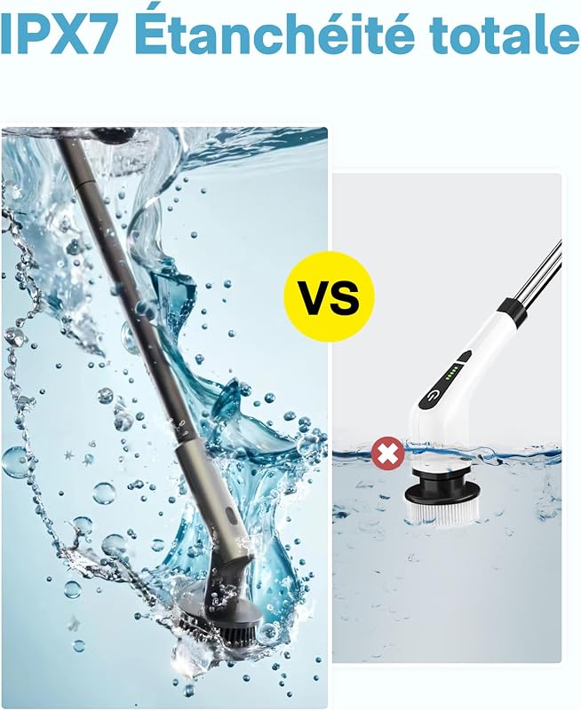 Brosse Nettoyage Electrique Rotative, Brosse Rotative Électrique,IPX7