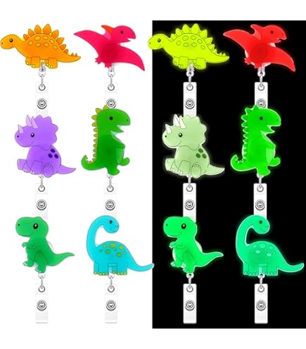 Funny Dinosaur Badge Reel, Work Badge Holder Retractable Clip, Nurse Teacher Badge Reel, RN LPN CNA MA Badge Accessories For Work, Nursing Student ID Badge Clip, Cute Badge Reels, Medical Badge Buddy - View #9