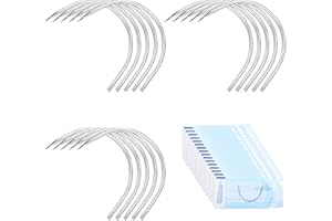 JIESIBAO 15PCS 14G Curved Piercing Needles,Disposable Stainless Steel Piercing Needles for Ear Nose Tragus Cartilage Helix Belly Button Navel Piercing