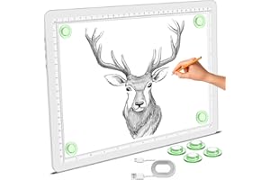 Phylosal Magnetic A4 Light Pad, Super Bright Light Box with Side Button, Diamond Art Light Board, Lightbox for Tracing and Dr