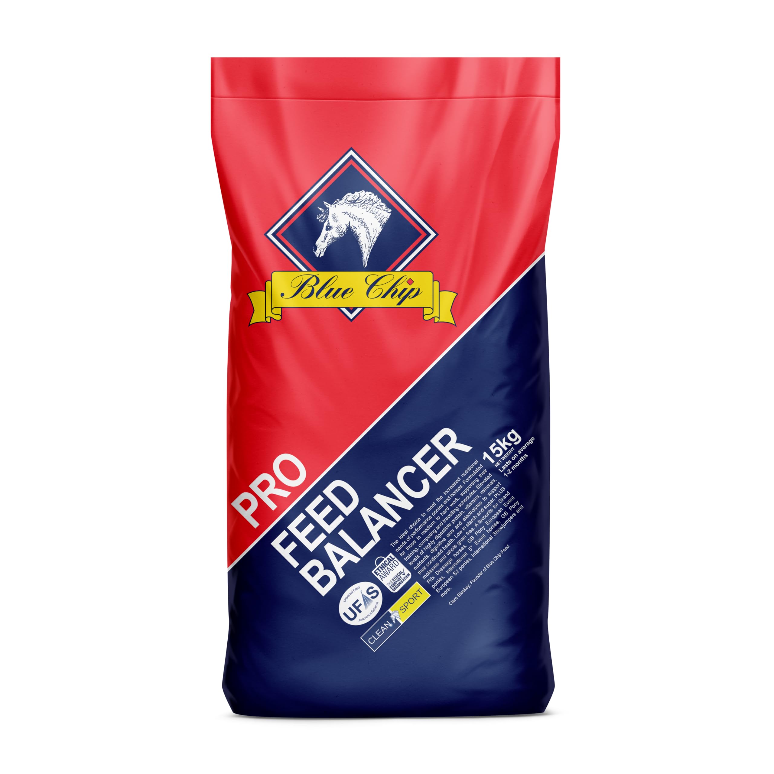 Blue Chip Pro Feed Balancer 15kg - Complete and balanced horse feed for competition horses, elevated vitamins and minerals plus pre and probiotics, low starch/sugar and molasses FREE!