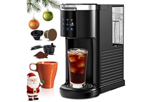 Havato Single Serve Coffee Maker for 2 in 1 K Cup Pods & Ground Coffee,6 to 14 Oz Brew Sizes,40oz Removable Water Tank,Compact Portable Coffee Machine for Home,Black