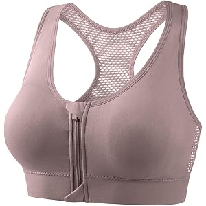 Front Closure Bras for Women Mesh Racerback Sport Bra Padded Plus Bralettes | Easy Front Zip For Effortless Wear This Breatha