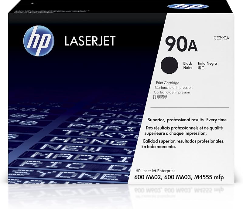 HP CE390A 90A Black Original LaserJet Toner Cartridge - 10000 Pages