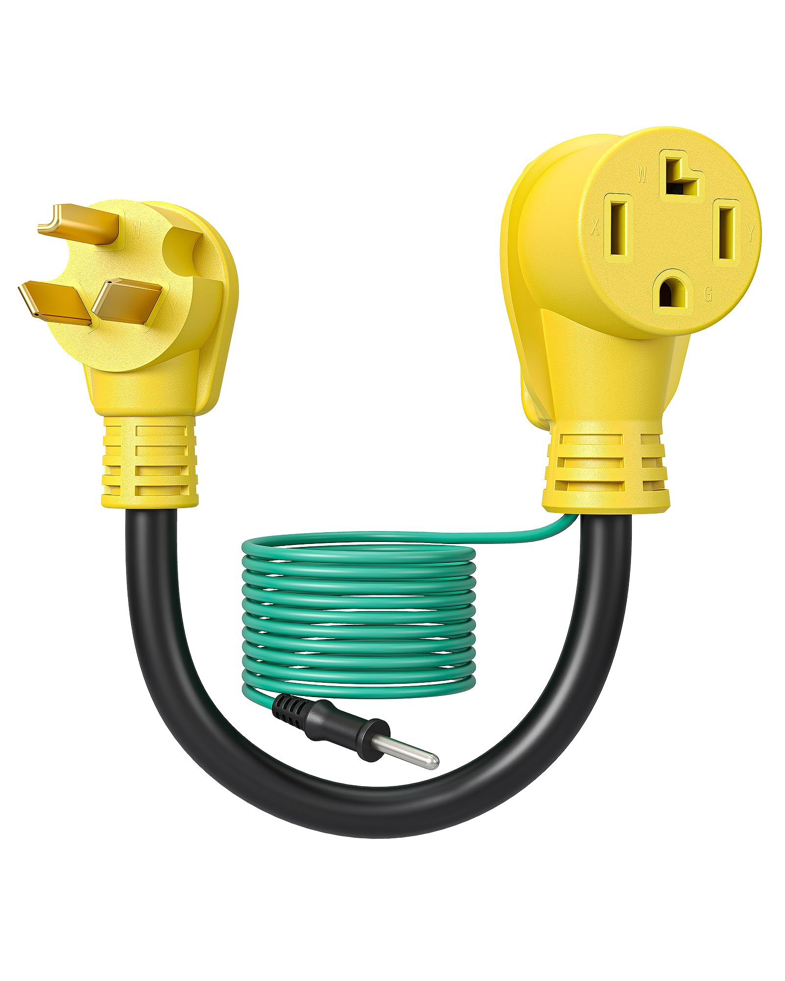 Photo 1 of DEWENWILS Dryer Plug Adapter 4 Prong to 3 Prong, NEMA 10-30P Plug to 14-30R Receptacle, 4P Newer Dryer to 3P Older House,10AWG STW Dryer Connector Cord, 30 Amp/250V/7500W, 1.5 FT, UL Listed