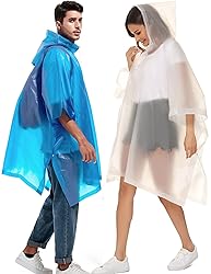 Borogo 2 Pack Rain Ponchos for Adults Reusable