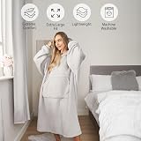 Sienna Extra Long Hoodie Blanket Silver Grey with Sherpa Lining view 5