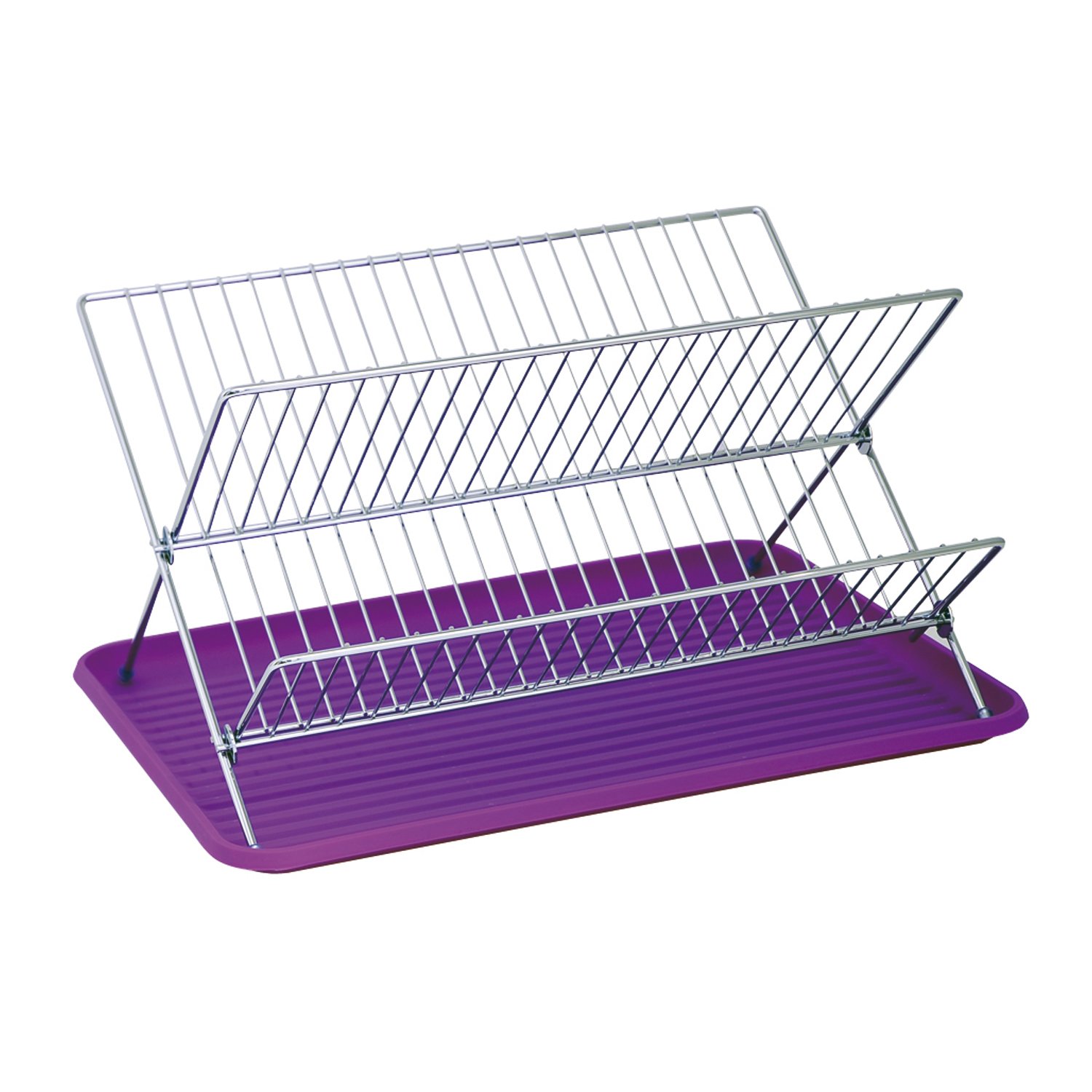 MSV Dish Drainer of Steel, Purple, 40 x 34.5 x 27 cm