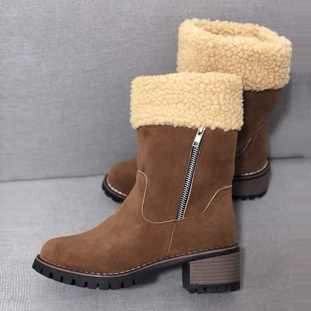 YUTING ✈ Zapatos de Invierno de Mujer para Damas Flock Botas ...