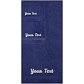 Personalized Towels, Hotel & Spa Quality, Super Soft, Highly Absorbent, Bathroom Sets, 100% Cotton Monogrammed towels 3 Piece Towel Set, Includes 1 Bath Towels, 1 Hand Towels, 1 Washcloths, Navy