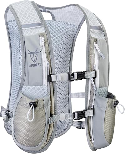 UTOBEST 5L Running Vest Hydration Pack Lightweight Grey