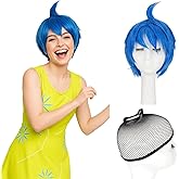 Benehair Short Straight Blue Hair Wigs for Women Wig with Bangs Synthetic Hair Cosplay Daily Party