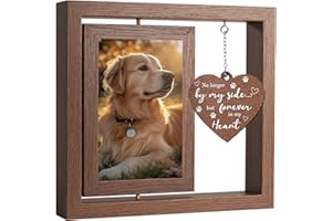 X-partner 4×6 Pet Memorial Photo Frame – Keepsake Remembrance Sympathy Gift for Loss of Dog or Cat – No Longer By My Side But Forever In My Heart – Loving Memory Picture Frame for Pets