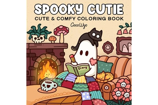 Spooky Cutie: Coloring Book for Adults and Teens Featuring Adorable Creepy Creatures in Cozy Hygge Moments for Relaxation (Cozy Spaces Coloring)