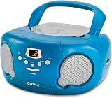 groov e Original Boombox Portable CD Player Radio Bluetooth Aux Blue view 3