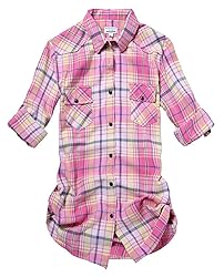 Match Women's Long Sleeve Cotton Plaid Shirt